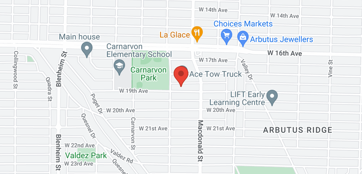 map of 2867 W 19TH AVENUE